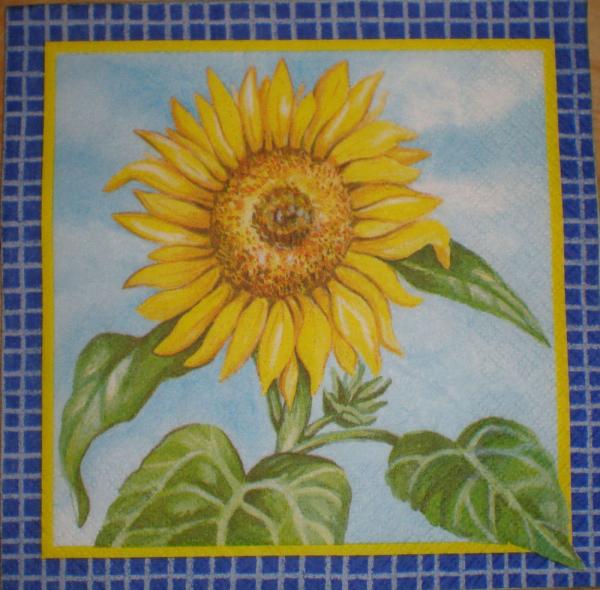 012 Sonnenblumen - 3-lagig (blau)