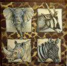 136 Tiere Afrika: Diverse - 3-lagig - WIDA - 35x35 cm
