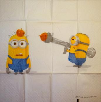 BF-267 Known Figures - 4-ply - Universal Studios 2015  - Minions - Handkerchief