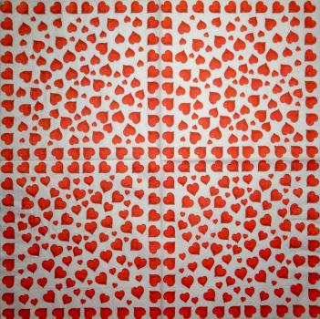 118 Heart / Hearts - 4-ply - Handkerchief