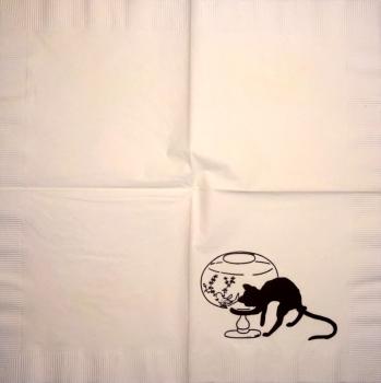 KAT-673 Cats - 3-ply (white/black) - CS