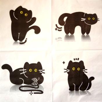 KAT-679 Cats - 2-ply (white/black)