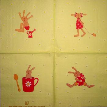 184 Hasen: unnatürlich - 3-lagig - 35x35 cm