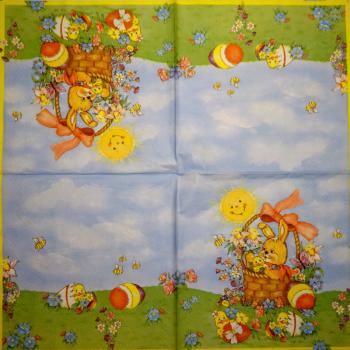 184 Hasen: unnatürlich - 3-lagig - 35x35 cm