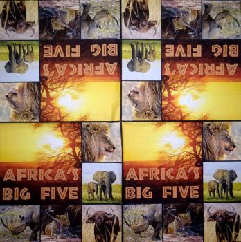 154 Tiere Afrika: Diverse - 4-lagig - Paper Design - Taschentuch