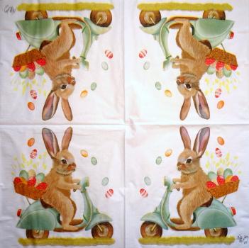 184 Hasen: unnatürlich - 3-lagig - 35x35 cm