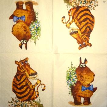141 Animals Africa: Divers (10f)- 4-ply - Ihr - Handkerchief