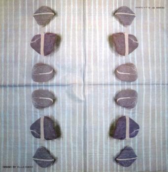 094 Muscheln - 3-lagig (blau) - Home Fashion