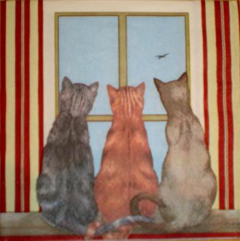 074 Cats - 3-ply (red) - Ambiente