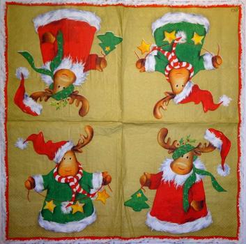 218 Hirsche - 3-lagig (gold) - Ihr