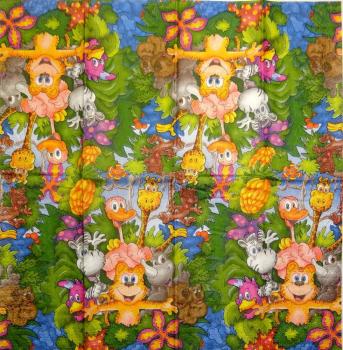 142 Tiere Afrika: Diverse (20f)- 4-lagig - Paper Design - Taschentuch