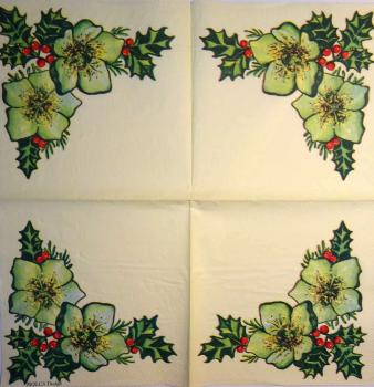119 Christmas Flowers - 3-ply (cream) - MOLCA