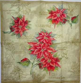 098 Christmas Flowers - 4-ply (beige) - Ihr - Handkerchief