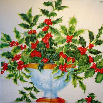 142 Weihnachten Blumen - 3-lagig (creme) - Ihr