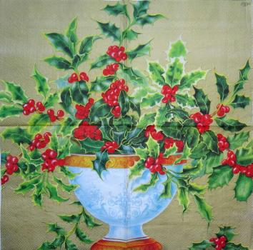 142 Christmas Flowers - 3-ply (gold) - Ihr