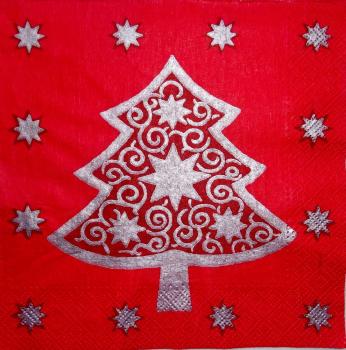 010 Weihnachtsbaum - 3-lagig (rot) - Home Fashion