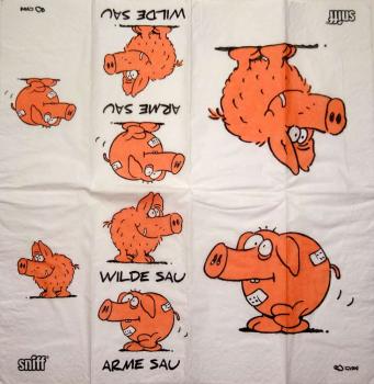 042 Pigs - 4-ply - Sniff - Clov - Handkerchief