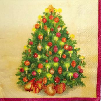 068 Christmas Tree - 3-ply (orange) - Ambiente