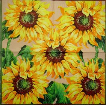 122 Sonnenblumen - 3-lagig - (beige)