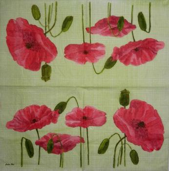 035 Anemones, Poppy - 3-ply - (grün) - Molca