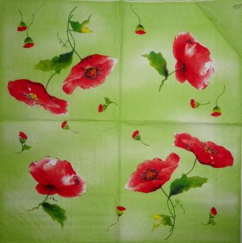 044 Anemones, Poppy - 3-ply (grün) - Ihr
