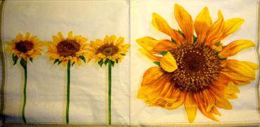 038 Sunflowers - 3-ply (cream) - Ambiente