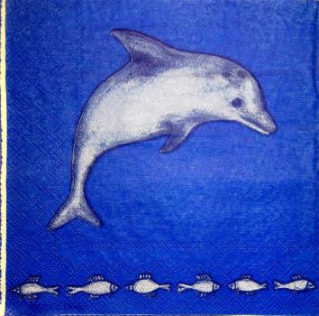 030 Delphin / Wal / Hai - 3-lagig - (blau) - MOLCA
