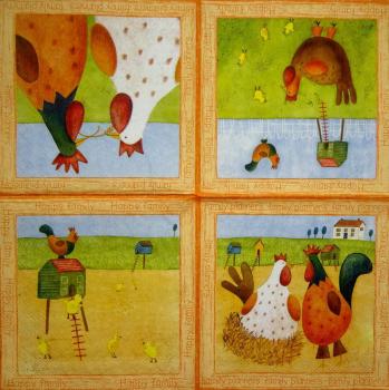 127 Rooster,  Hen - 3 ply (orange)  - Ihr
