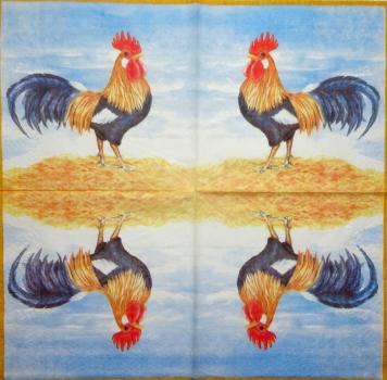 131 Hahn, Huhn - 3 lagig - 35x35 cm