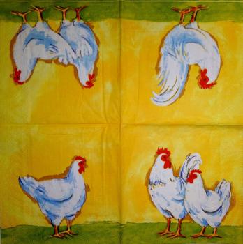 135 Hahn, Huhn - 3 lagig (gelb)