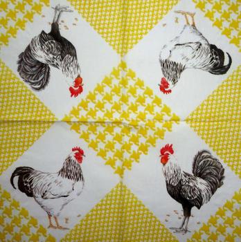 081 Hahn, Huhn - 3-lagig - (gelb) - Ihr