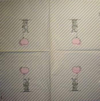 128 Rabbits:  unnatürlich - 3-ply (striped) - ppd - Bazaart