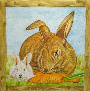 060 Rabbits:  natürlich - 3-ply - Ambiente