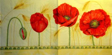 089 Anemonen, Mohn - 3-lagig (gelb) - Ambiente
