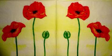 023 Anemonen, Mohn - 3-lagig (gelb)
