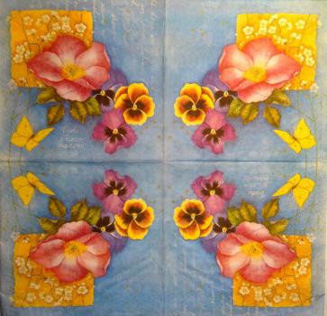 079 Stiefmütterchen - 3-lagig - WIDA - 35x35 cm