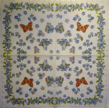 080 Stiefmütterchen - 1-lagig - WIDA - 34x34 cm - Wellenrand