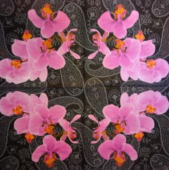 075 Orchids - 3-ply (black)