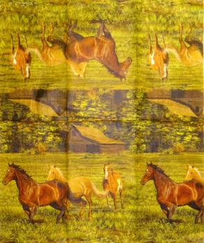 109 Pferde - 3-lagig - Cypress - Künstler - 33x39cm