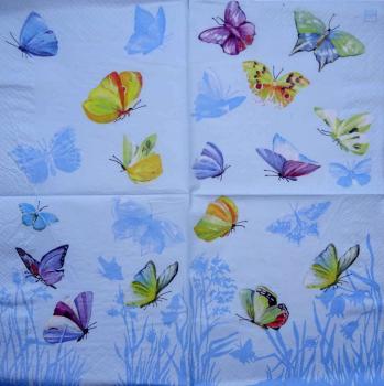 162 Schmetterlinge - 3-lagig (blau) - Home Fashion
