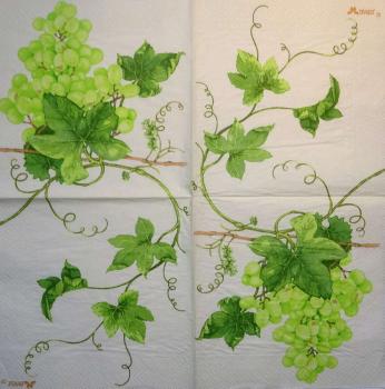084 Grapes - 3-ply  (creme/grün)- Stewo