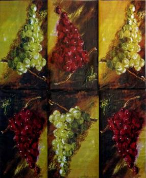 087 Trauben - 3-lagig - Cypress - 33x40 cm - Künstler