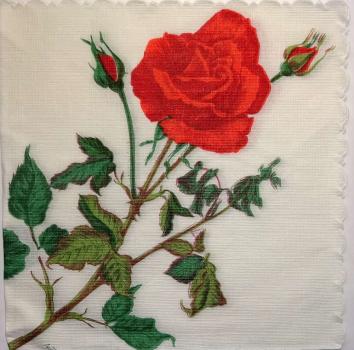 530 Roses - 1-ply -  (1122/1) - WIDA - 34x34 cm - Waved Edge