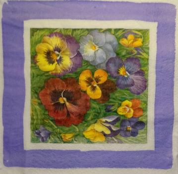 092 Stiefmütterchen - 3-lagig - WIDA - 35x35 cm