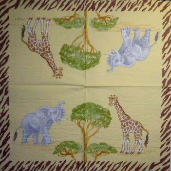 064 Animals Africa: Divers - 3-ply - Künstler