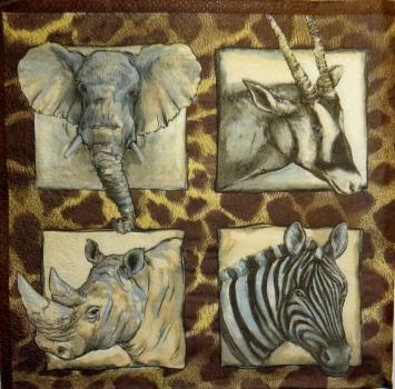 136 Animals Africa: Divers - 3-ply - WIDA - 35x35 cm