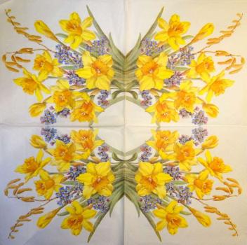 160 Narzissen - 3 lagig - 35x35 cm