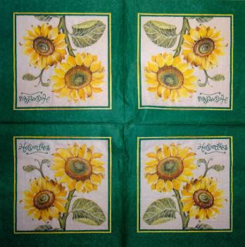 056 Sunflowers - 3-ply (grün uni) - Herlitz