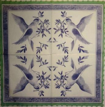 173 Vögel - 1-lagig - 35x35 cm - Wellenrand