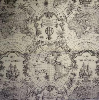 074 Maritime - 3-ply (schwarz/weiß) - Ihr - Map of the World
